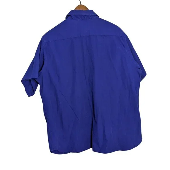 Affinity Apparel Blue Short-Sleeve Shirt Sz 22 Mens Polyester Cotton Greyhound - Picture 2 of 15